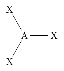 Molécule triangulaire plane à trois doublets liants