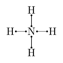 Schéma de Lewis de l'ion ammonium